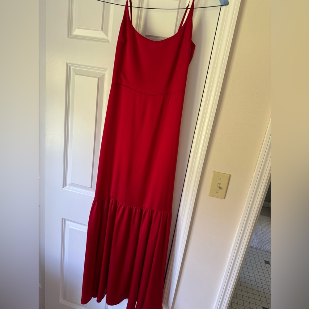 Reformation Nasha Satin Maxi Dress Cherry